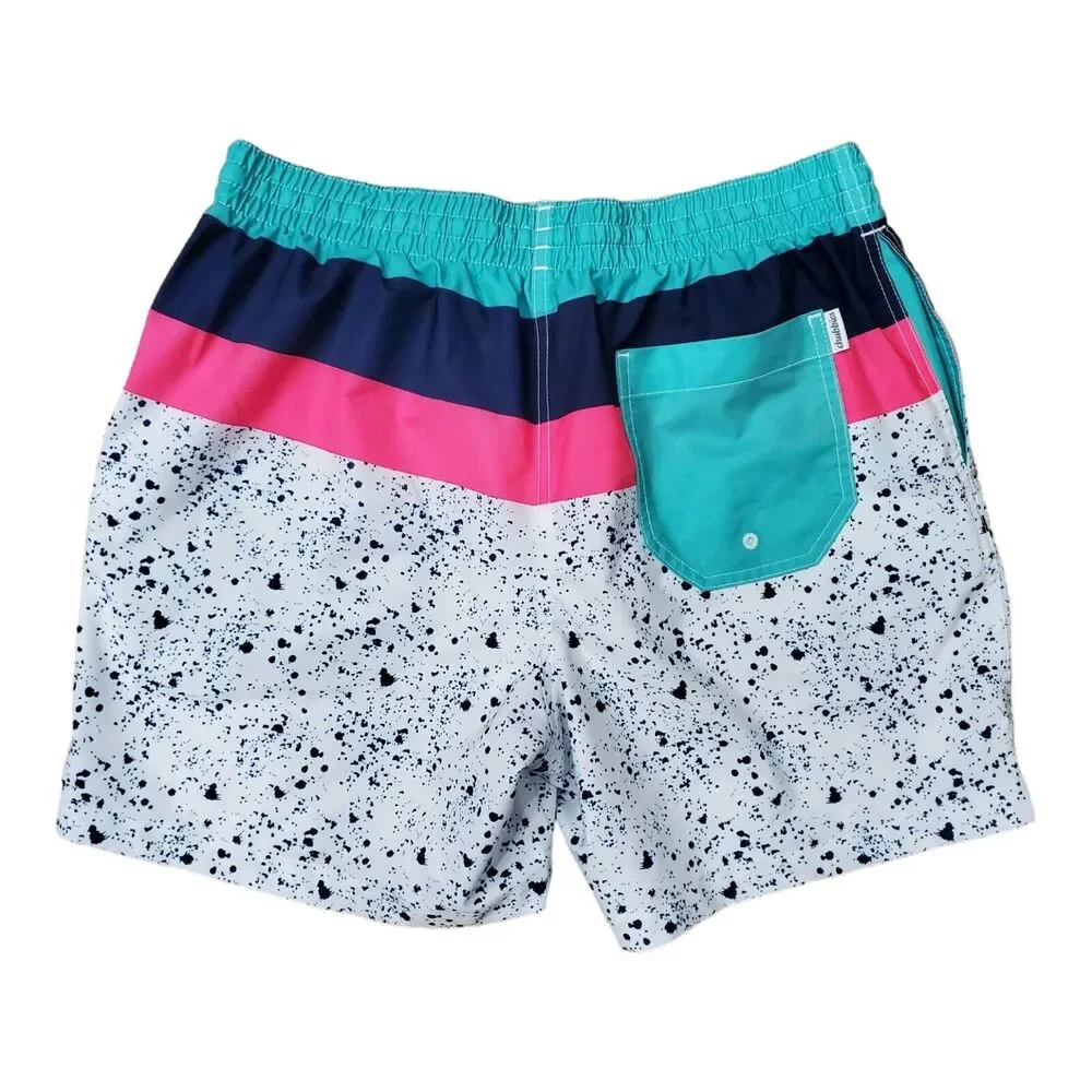 CHUBBIES Shorts Adult Large Multicolor Paint Splatter Swim Trunks Swimming